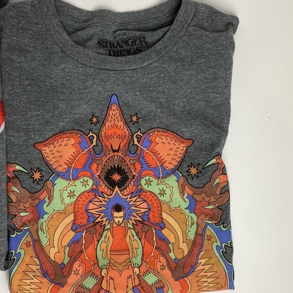 Stranger Things Netflix Gray Graphic Two T-Shirt Bundle in Unisex Medium Eleven - Picture 6 of 16